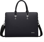 Genuine Leather Business Briefcase 15.6 Inch Laptop Bag Multi Compartment