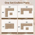 HOOOWOOO Modular Sectional Sofa Couch,Matching Free Combination Cloud Couch Armless Chair(Camel Corduroy)