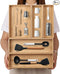 Stack Bamboo Drawer Organizer Set of 5, Kitchen Utensil, Flatware&Silverware Organizer-Wood Laminated Stackable for Kitchen, Bedroom, 13.4''x4.5''*2+10.2''x3.3''*2+10.2''x6.7''*1