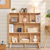 LEYAOYAO Wooden 8 Cube Book Shelf, Natural 3 Tier Bookshelf with Legs, Modern Open Storage Organizer,Boho Bookcase,Display Cabinet Shelf Free Standing Bookshelves for Bedroom,Living Room,Office