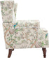 UIXE High Back Floral Accent Chair, Upholstered Armchair in Fabric for Living Room, Retro Printed Wingback Arm Chair Comfy Single Sofa Bedroom Reading Seat with Solid Wood Legs - Bird Pattern