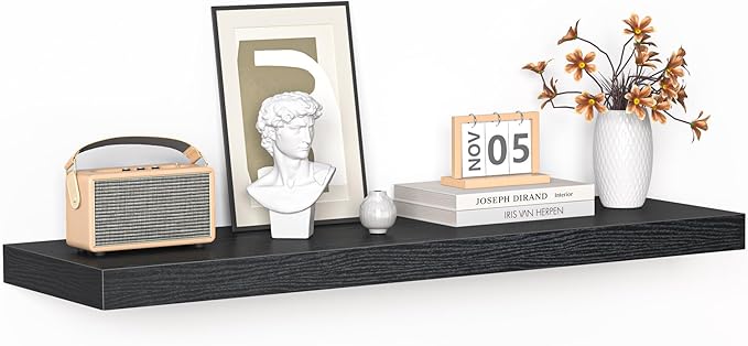 Floating Shelves - 10.3 Inch Deep Wall Shelf for Decor & Storage - Wall Mounted Display Shelving with Invisible Heavy-Duty Metal Bracket - 36