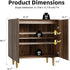 Set of 2 Fluted TV Stands with Storage, 65 Inch Accent Sideboard Large Console Table with Adjustable Shelves, Mid Century Modern TV Cabinets for Living Room, Dining Room, Walnut