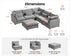 Oversized Modular Sofa, Extra Deep Cloud Chenille Sectional Couch with Ottoman Chaise, Fluffy Chenille Corner V Shape Sofa for Living Room, Villa (Corner V Shape+Ottoman, Chenille Grey)