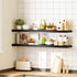HOOBRO Floating Shelves for Wall, Wall Mounted Shelf Set of 2, 47.2" Hanging Shelf with Invisible Brackets, for Wall in Bathroom, Bedroom, Toilet, Kitchen, Living Room, Office, Black BK120BJP201