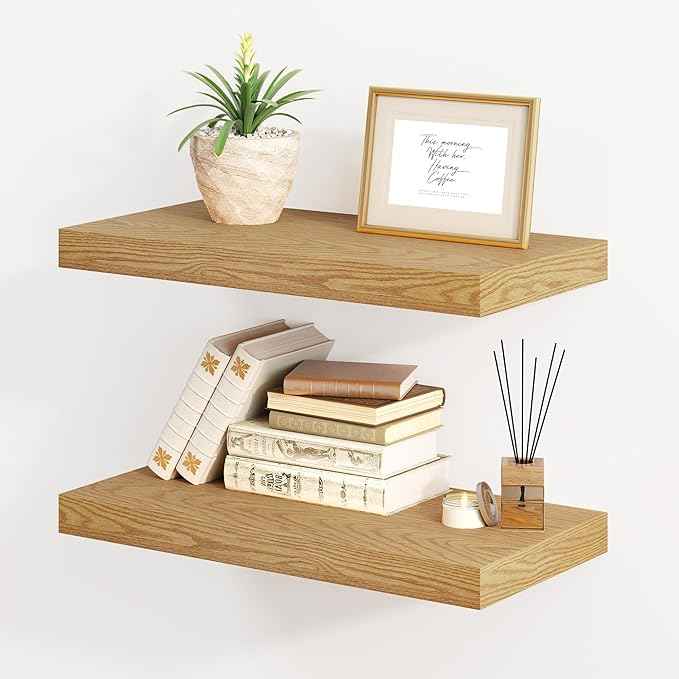 Fun Memories Floating Shelves for Wall, 8 Inch Deep Floating Wall Shelf, 16