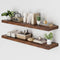 Heimlove 48W x 12D Long Floating Shelf, 12 Inch Deep Floating Shelves for Wall Set of 2, Wood Shelves for Bedroom Living Room Bathroom Kitchen Home Office, Rustic Brown