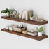 Heimlove 48W x 12D Long Floating Shelf, 12 Inch Deep Floating Shelves for Wall Set of 2, Wood Shelves for Bedroom Living Room Bathroom Kitchen Home Office, Rustic Brown