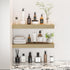 Fun Memories Floating Shelves - 16 Inch Wall Shelf for Decor & Storage - Wall Mounted Display Shelving with Invisible Heavy Duty Metal Bracket 2Pack, Oak