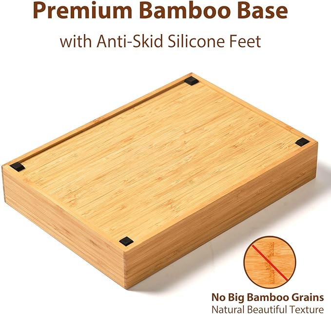Umilife Bamboo Kitchen Drawer Organizer, 11 Inch Silverware Utensils Tray Holder with Grooved Dividers, 2.4