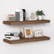 Fun Memories Floating Shelves - 24 Inch Rustic Wooden Wall Shelves - Extra Deeper & Thicker Wall Mounted Storage Shelf for Living Room, Kitchen, Farmhouse - 24"x 9"x 1.6" 2Pack, Walnut