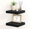 Fun Memories Black Floating Shelves 8 Inch Long, 8" Deep Wall Shelves, Small Deep Floating Shelf Square Wall Shelf, Rustic Display Shelves for Living Room, Bathroom, Kitchen, Set of 2