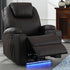 Power Recliner Chair with Heat and Massage, PU Leather Home Theater Seating with LED Lights/Cup Holders/Side Pocket/USB Port, Reclining Sofa Chair for Living Room (1, Brown)
