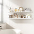 Fun Memories 55 Inch Floating Shelves - 9 Inch Deep Rustic Wooden Wall Shelves - Extra Deeper & Thicker Wall Mounted Storage Shelf for Living Room, Kitchen, Farmhouse - 55" W x 9" D x 1.8" H - White