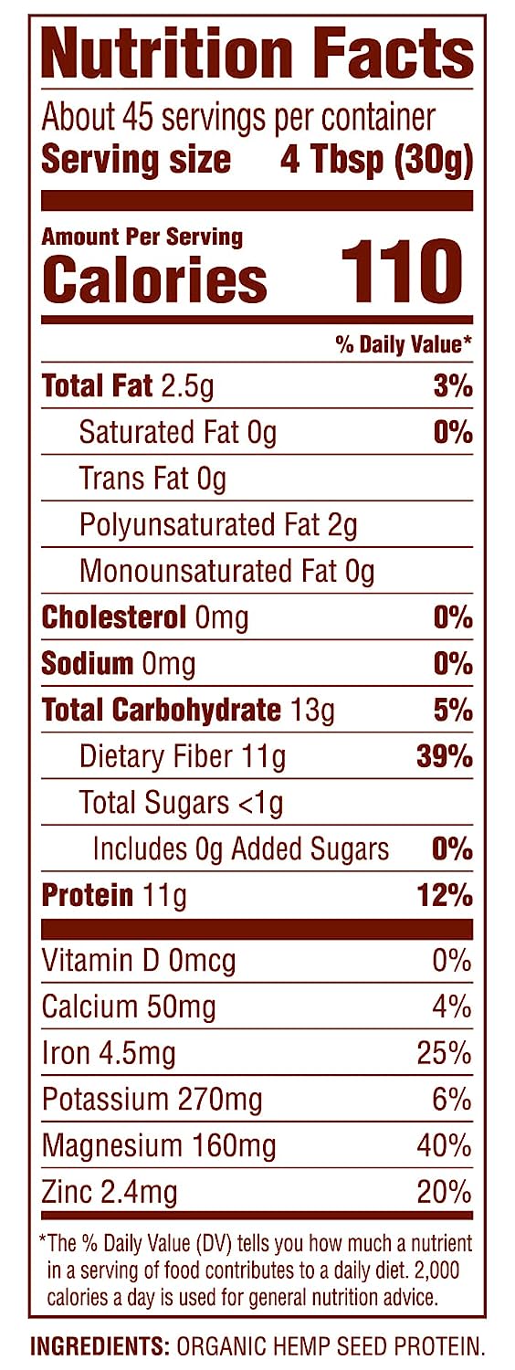 Nutiva Organic Hemp Protein Hi-Fiber, 3 Lbs