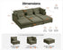 Oversized Modular Sofa, Extra Deep Cloud Chenille Sectional Couch with Ottoman Chaise, Fluffy Chenille 6 Seater Couch Bed for Living Room, Villa (Sofa Bed 6 Seater, Chenille Green)