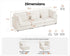 Oversized Modular Sofa, Extra Deep Cloud Corduroy Sectional Couch with Ottoman Chaise, Fluffy Chenille 3 Seater Sofa for Living Room, Villa (Basic 3 Seater, Corduroy White)