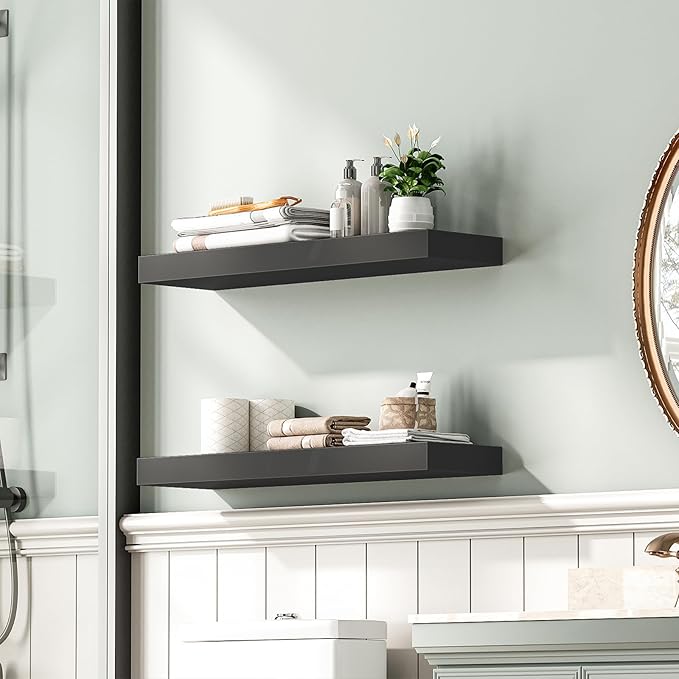 HOOBRO Floating Shelves for Wall, Wall Mounted Shelf Set of 2, 23.6