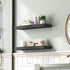 HOOBRO Floating Shelves for Wall, Wall Mounted Shelf Set of 2, 23.6" Hanging Shelf with Invisible Brackets, for Wall in Bathroom, Bedroom, Toilet, Kitchen, Living Room, Office, Black BK60BJ01