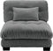 Armless Sofa W/1 Pillow - Gray