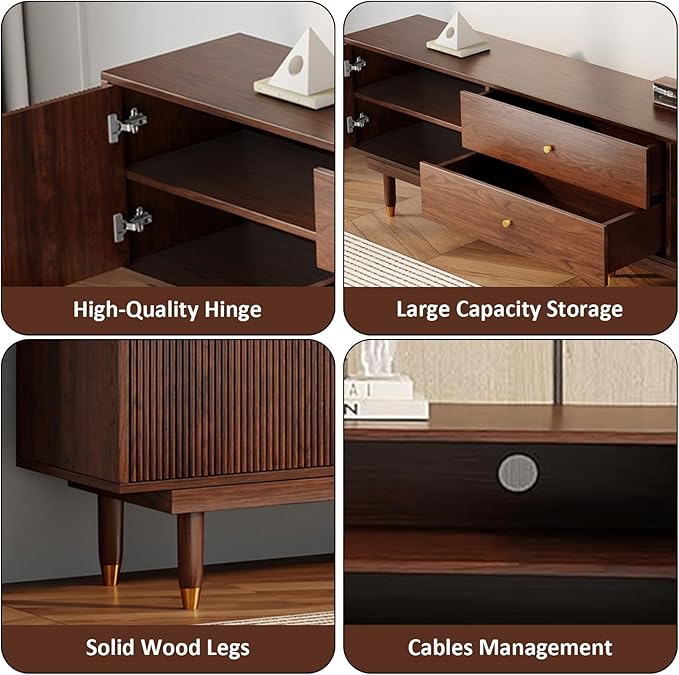 Mid Century Modern TV Stand for 75 inch TV, 78.7