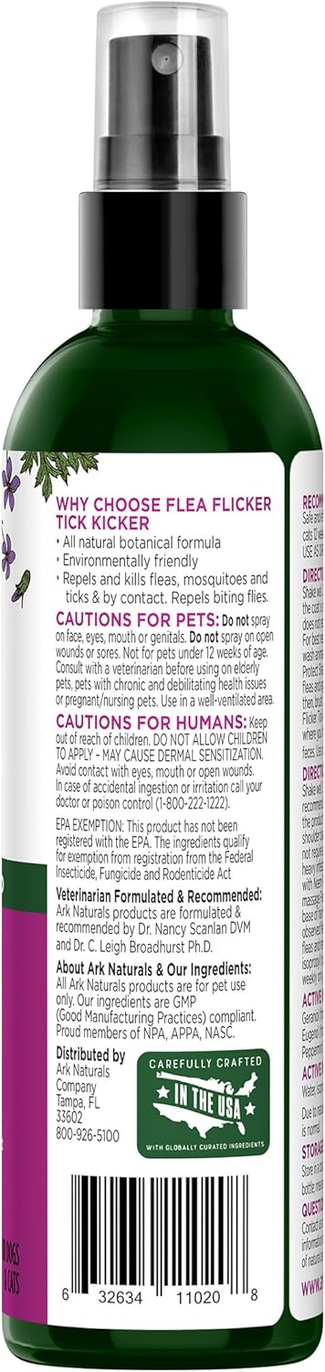 Ark Naturals Flea Flicker Tick Kicker, 8 Oz. Bottle