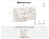 Oversized Modular Sofa, Extra Deep Cloud Corduroy Sectional Couch with Ottoman Chaise, Fluffy Corduroy 2 Seater Sofa Bed for Living Room, Villa (Loveseat Sofa, Corduroy White)