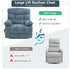 Lay Flat Recliner with Vibration Massage and Lumbar Heating, 26'' Wide Chair with Infinite Position and 2 Remote Controls, Soft Chenille Lift for Living Room, Grayish Blue