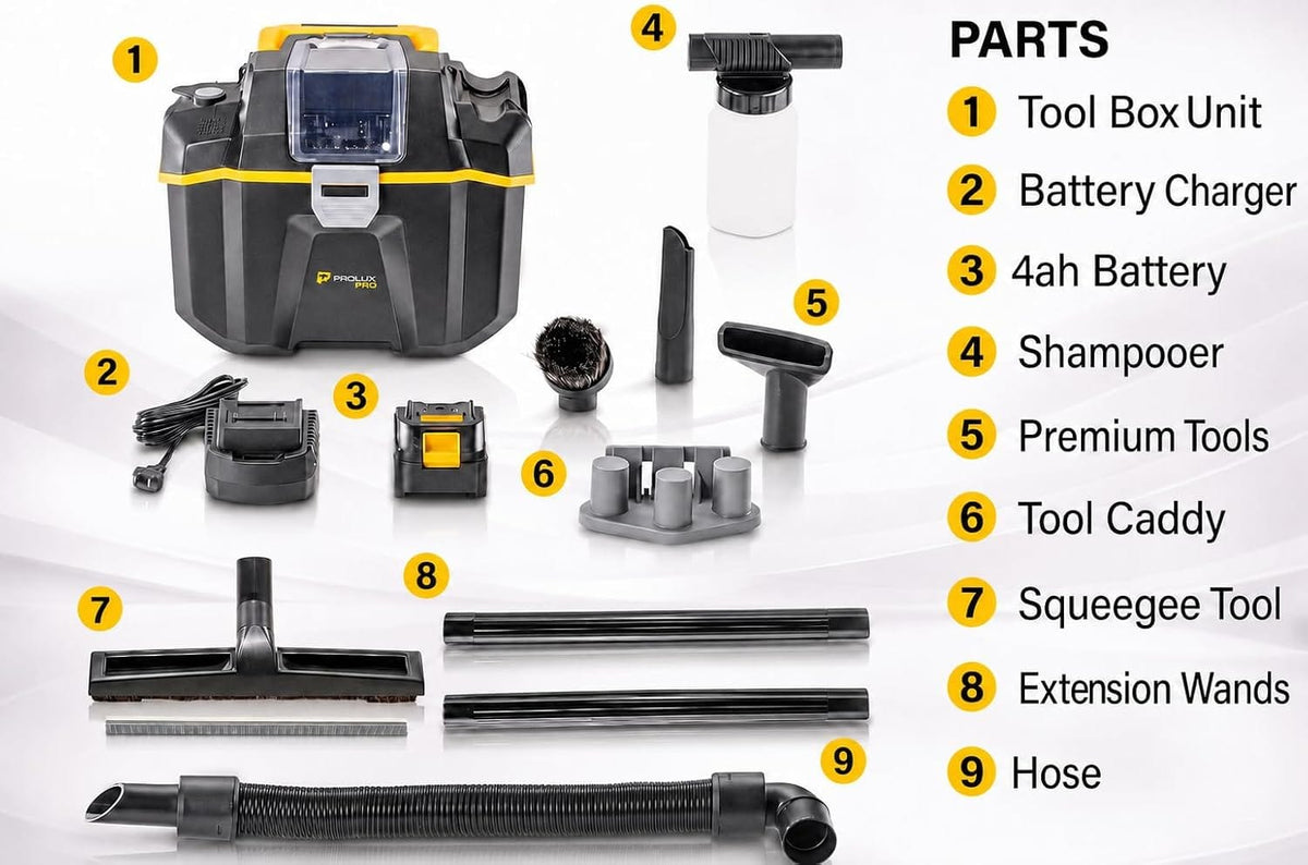 Prolux Cordless Commercial Wet/Dry Tool & Travel Vacuum