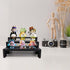 Display Wood Risers Wooden Stand 3 Tier Black Wood Racks Decorative Rectangular, 2 Set 6 Piece Cupcake Stands Cologne Perfume Organizer Dessert Showcase(Black)