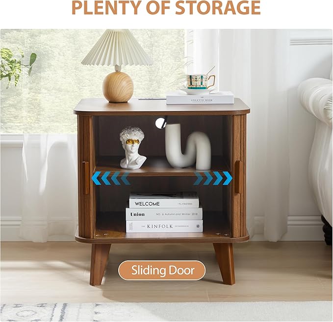 Farmhouse Square End Table with Charging Station, 24