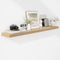Fun Memories 55 Inch Floating Shelves - 9 Inch Deep Rustic Wooden Wall Shelves - Extra Deeper & Thicker Wall Mounted Storage Shelf for Living Room, Kitchen, Farmhouse - 55" W x 9" D x 1.8" H - Oak