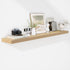 Fun Memories 55 Inch Floating Shelves - 9 Inch Deep Rustic Wooden Wall Shelves - Extra Deeper & Thicker Wall Mounted Storage Shelf for Living Room, Kitchen, Farmhouse - 55" W x 9" D x 1.8" H - Oak