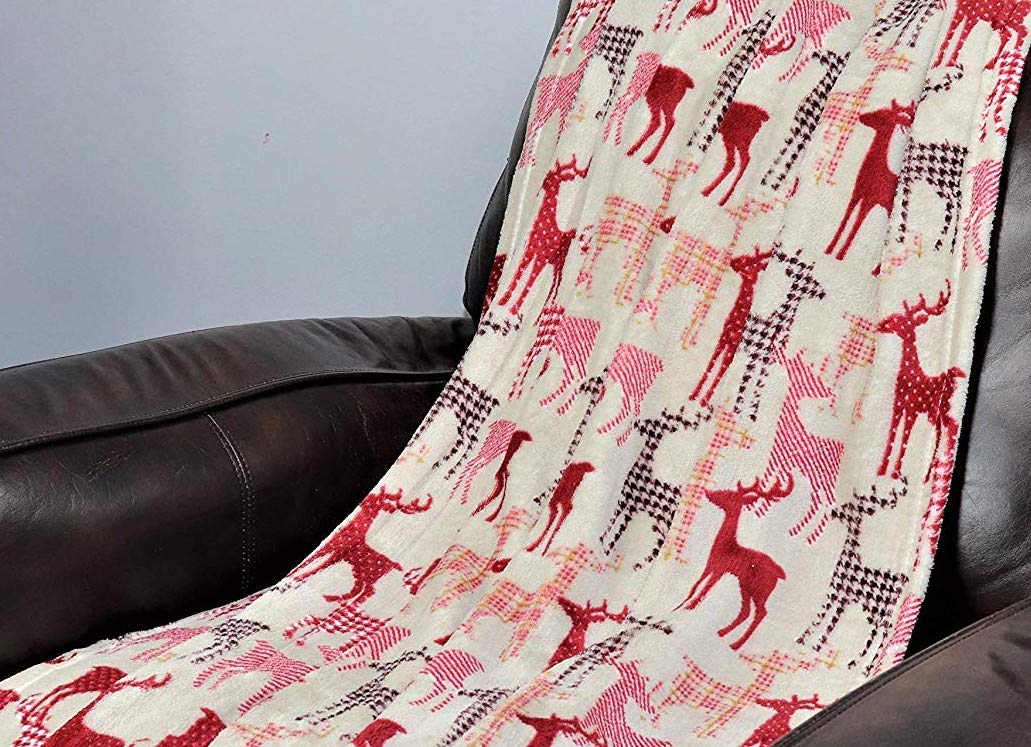 Decor & More Festive Holiday Microplush Throw Blanket (50