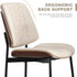 BV Dining Chairs Set of 2, PU Leather Armless Kitchen Chair in Modern Walnut Style, Mid Century Bentwood Side Chair with Metal Legs, Retro Accent Guest Chair for Kitchen Dining Room(Beige)