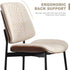 BV Dining Chairs Set of 6, PU Leather Armless Kitchen Chair in Modern Walnut Style, Mid Century Bentwood Side Chair with Metal Legs, Retro Accent Guest Chair for Kitchen Dining Room(Beige)