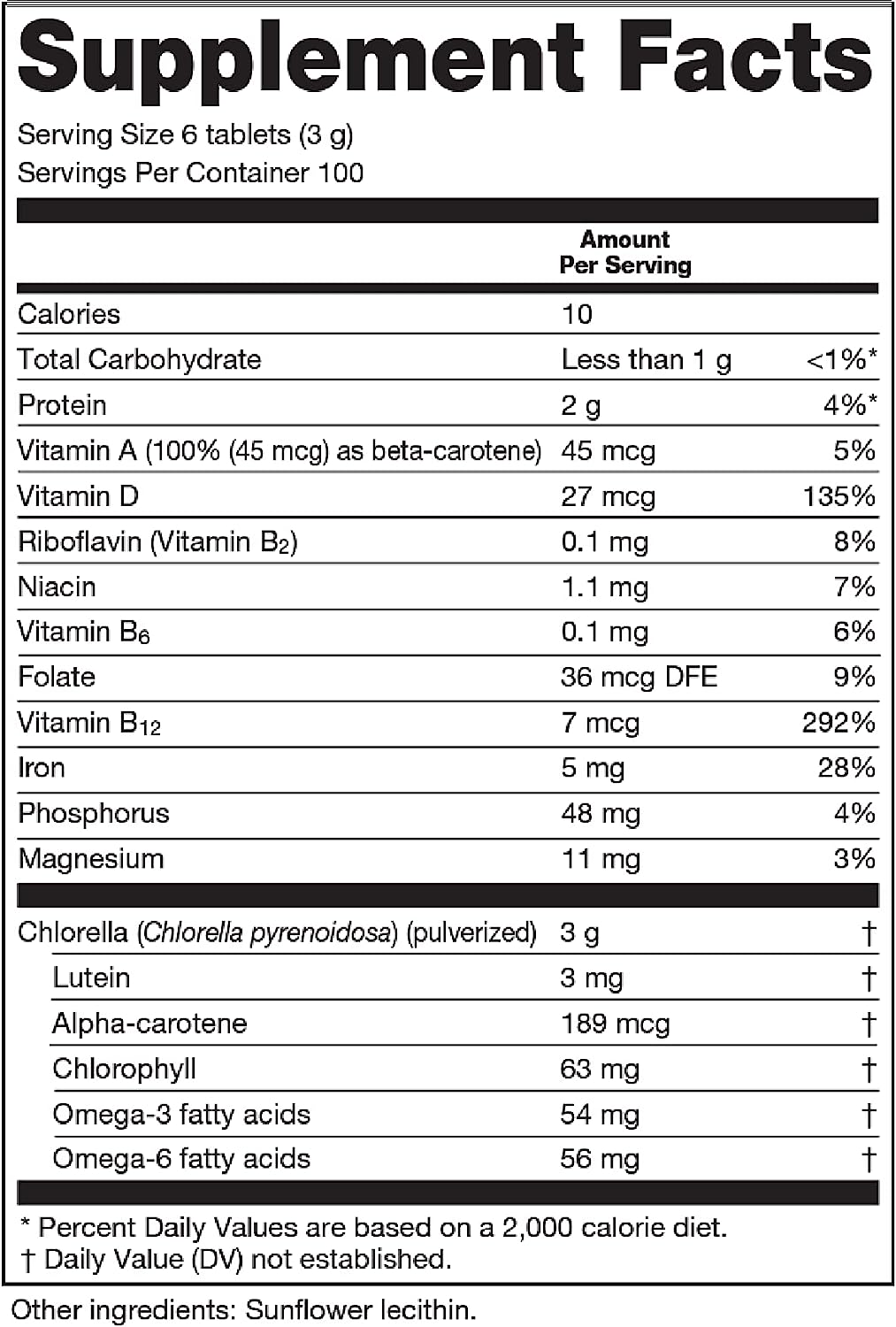 Sun Chlorella A - 500mg Tablets, 600 Count