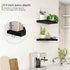 Fun Memories Deep Floating Shelves - 16" W x 9" D x 1.6" H Rustic Black Wall Shelf - Wall Mounted Shelves for Storage - Wooden Shelves with Invisible Brackets for Living Room, Farmhouse - Set of 2