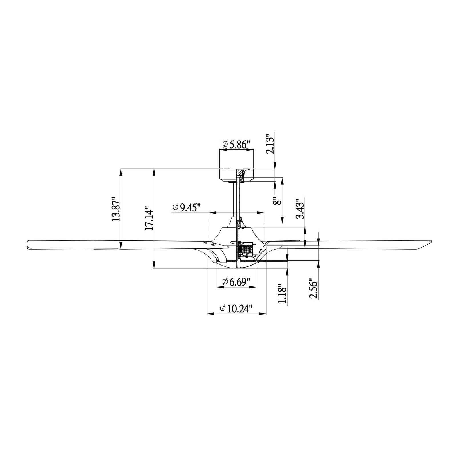 72 Modern Rustic Ceiling Fan 7-Blades