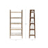 Mid - Century Design 5 Shelf Bookcase - Off White / Pecan