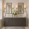 72 Inch Gray Stained Shaker Double Sink Bathroom Vanity with Drawers