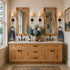 72 Inch Hickory Shaker Double Sink Bathroom Vanity with Drawers