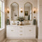 72" White Slim Shaker Double Sink Bathroom Vanity with Drawers