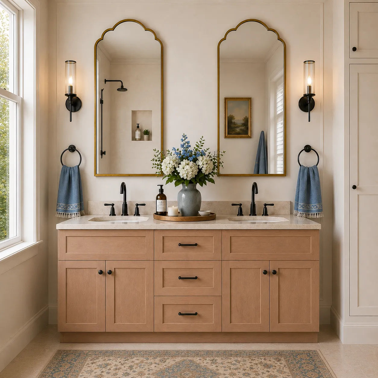 72 Inch Toffee Shaker Double Sink Bathroom Vanity with Drawers