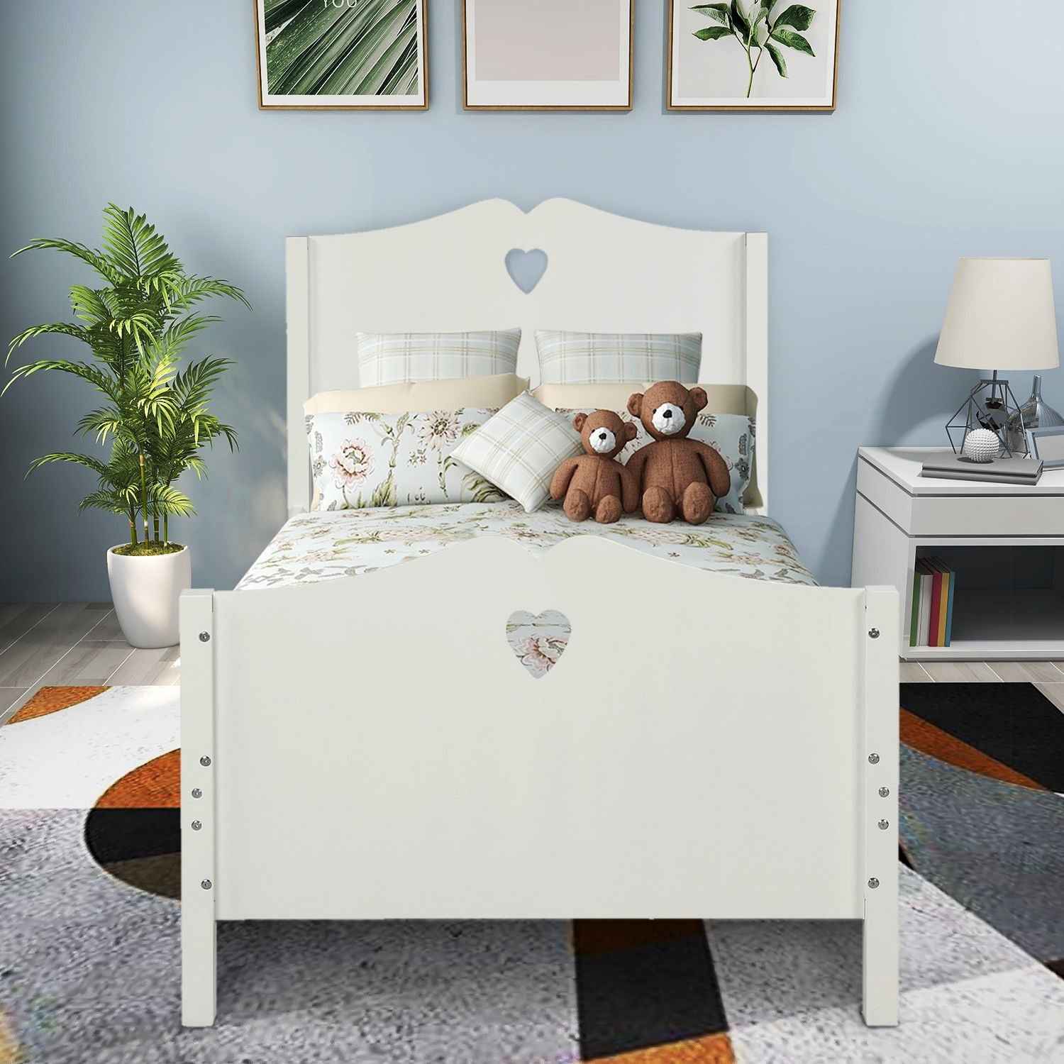 Platform Bed With Slat Support And Headboard And Footboard