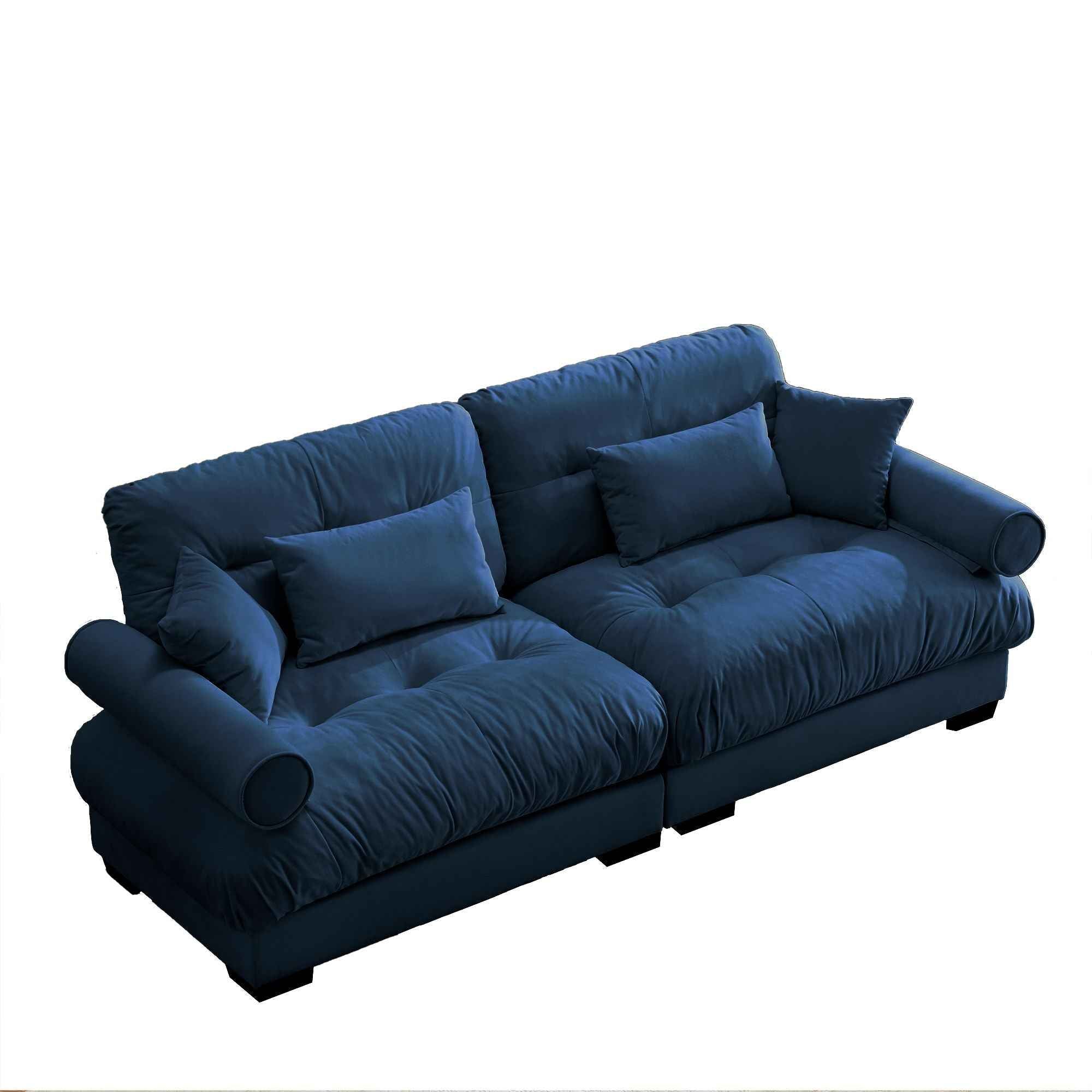 Modern Oversize Sofa With Cloud Like Comfort, Featuring Waist And Throw Pillows