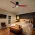 Low Profile Flush Mount Ceiling Fan With Light And Reversible Quiet Motor - Matte Black
