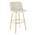 Toriano - Contemporary Fixed Height Barstool With Swivel And Round Footrest (Set of 2)