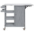 Foldable Outdoor Kitchen Island Cart with Storage - Stainless Steel & Wood