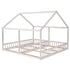 House Platform Beds, 2 Shared Beds, Metal Frame With Guardrails